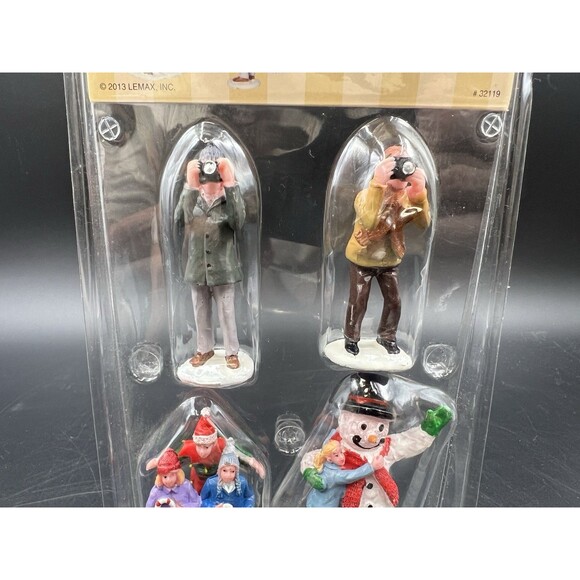 Lemax Set of 4 Christmas Figures w/ Snowman - Picture 2 of 6